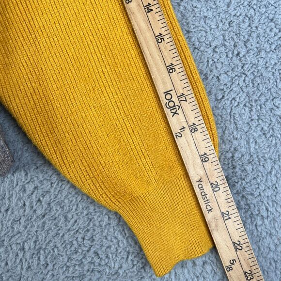 Free People Softly Structured Sweater Womens M Blue Yellow Gray Turtleneck Knit - Picture 13 of 13